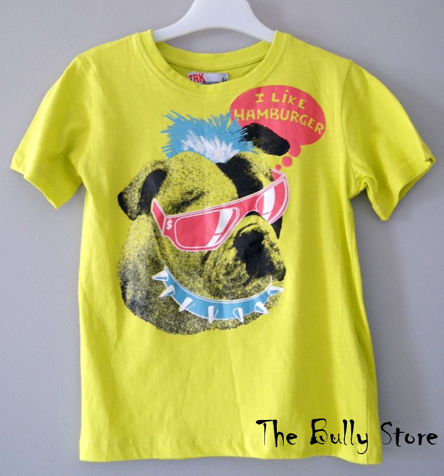 T shirt Enfants Bulldog Anglais vert The Bully Store