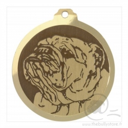 Médaille avec gravure personnalisée en laiton Bulldog Anglais