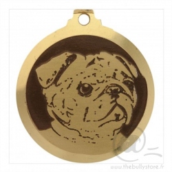 Médaille avec gravure personnalisée en laiton Bulldog Anglais